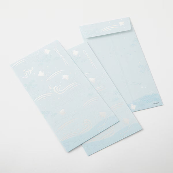 ミドリ デザインフィル DESIGNPHIL 金封589 のし袋 波千鳥柄 25589006 4902805255899（10セット）