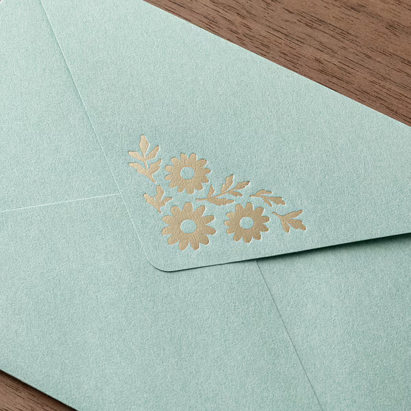 ミドリ デザインフィル DESIGNPHIL レターセット515 箔押封筒 マーガレット柄 86515006 4902805865159（5セット）