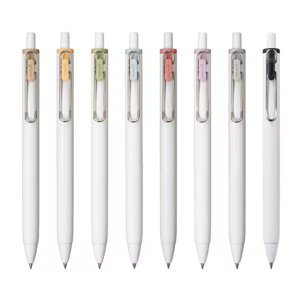 三菱鉛筆 MITSUBISHI PENCIL ゲルインクボールペン uni-ball ONE（ユニボール ワン） フィーカカラー8色セット 0.38mm 本体色：オフホワイト UMNS38FC8C 4902778319697