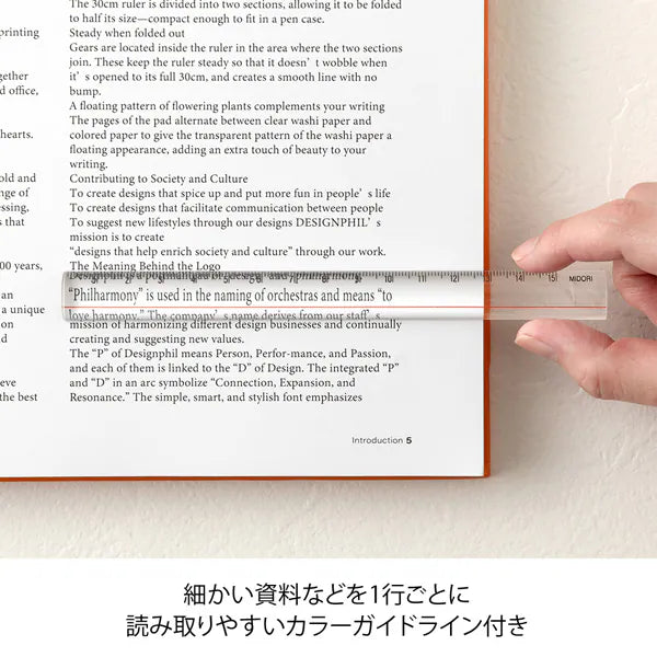 ミドリ デザインフィル DESIGNPHIL レンズ定規＜15cm＞ 透明 42306006 4902805423069（5セット）