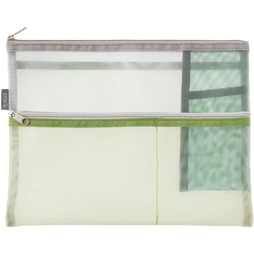 ミドリ デザインフィル DESIGNPHIL ペン&ツールポーチ＜B5＞ メッシュ 緑 53355006 4902805533553（3セット）