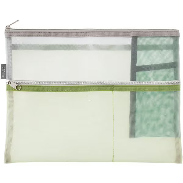 ミドリ デザインフィル DESIGNPHIL ペン&ツールポーチ＜B5＞ メッシュ 緑 53355006 4902805533553（3セット）