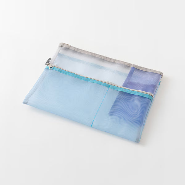 デザインフィル DESIGNPHIL ペン&ツールポーチ＜B5＞ メッシュ 水色 53356006 Midori ミドリ 4902805533560（3セット）