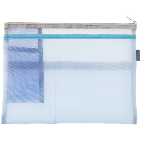 デザインフィル DESIGNPHIL ペン&ツールポーチ＜B5＞ メッシュ 水色 53356006 Midori ミドリ 4902805533560（3セット）