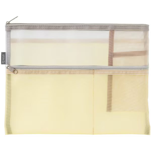 ミドリ デザインフィル DESIGNPHIL ペン&ツールポーチ＜B5＞ メッシュ ベージュ 53357006 4902805533577（3セット）