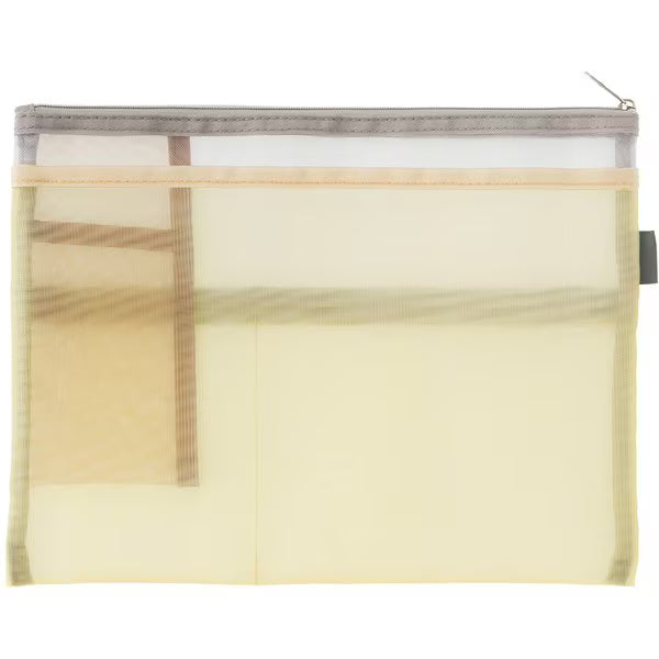 ミドリ デザインフィル DESIGNPHIL ペン&ツールポーチ＜B5＞ メッシュ ベージュ 53357006 4902805533577（3セット）