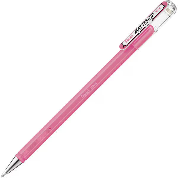 ぺんてる Pentel カラーボールペン MATTEHOP マットホップ 1.0mm ライトピンク K110-VP3 4902506426130
