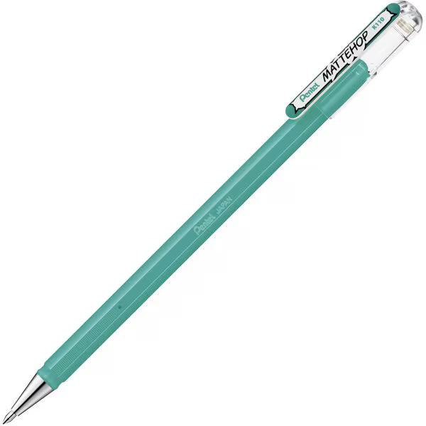 ぺんてる Pentel カラーボールペン MATTEHOP マットホップ 1.0mm ターコイズブルー K110-VS2 4902506426154