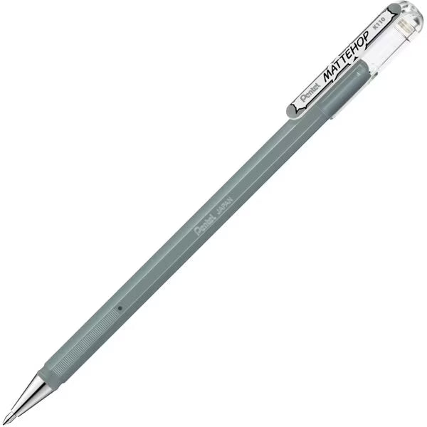 ぺんてる Pentel カラーボールペン MATTEHOP マットホップ 1.0mm グレー K110-VN 4902506426192