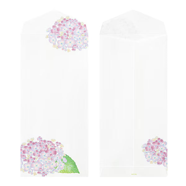 ミドリ デザインフィル DESIGNPHIL 限定 封筒166 4柄入 紫陽花柄 87166006 4902805871662（5セット）