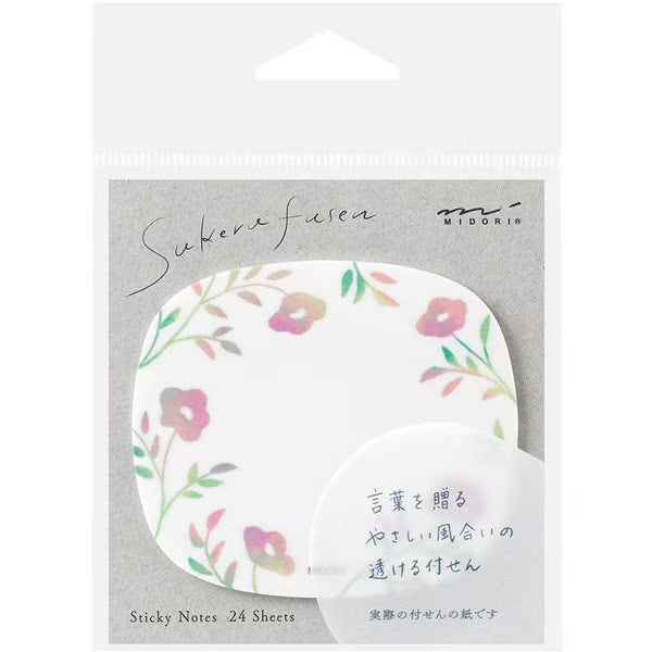 ミドリ デザインフィル DESIGNPHIL 付せん紙 透ける 花柄 ピンク 19102006 4902805191029（5セット）