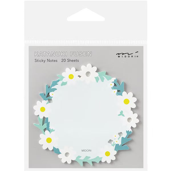 ミドリ デザインフィル DESIGNPHIL 付せん紙 型抜き リース柄 白 19104006 4902805191043（5セット）