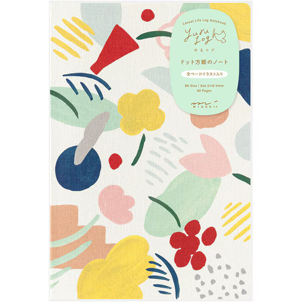 ミドリ デザインフィル DESIGNPHIL ノート＜B6＞ ゆるログ モチーフテキスタイル柄 15367006 4902805153676（5セット）