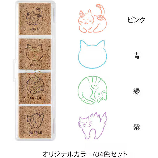 ミドリ デザインフィル DESIGNPHIL スタンプ 浸透印 ゆるログ ネコ柄 35618006 4902805356183（2セット）