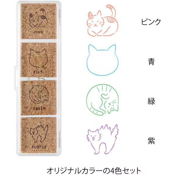 ミドリ デザインフィル DESIGNPHIL スタンプ 浸透印 ゆるログ ネコ柄 35618006 4902805356183（2セット）