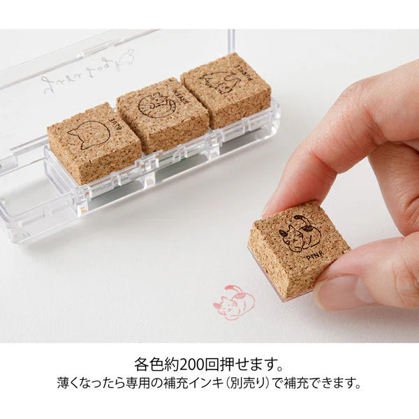 ミドリ デザインフィル DESIGNPHIL スタンプ 浸透印 ゆるログ ネコ柄 35618006 4902805356183（2セット）