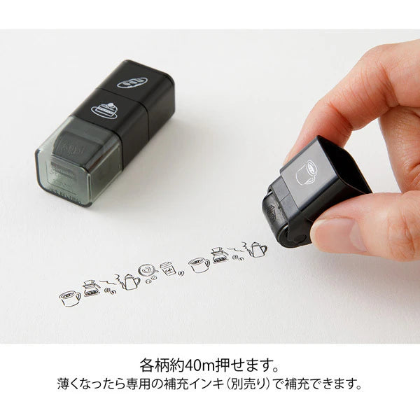 ミドリ デザインフィル DESIGNPHIL スタンプ ローラー カフェ柄 35626006 4902805356268（2セット）