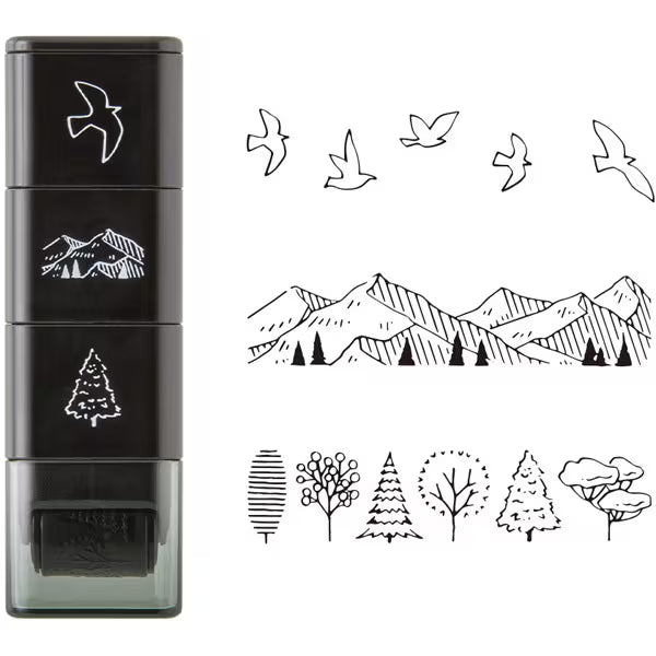 ミドリ デザインフィル DESIGNPHIL スタンプ ローラー 山の景色柄 35630006 4902805356305（2セット）