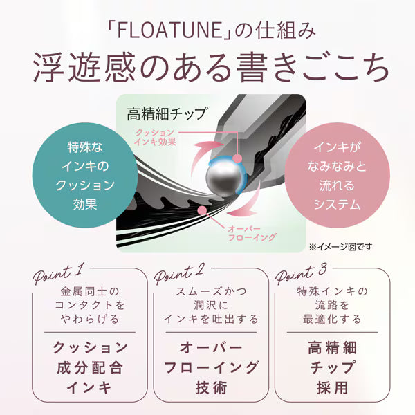 ぺんてる Pentel 限定 油性ボールペン FLOATUNE フローチューン 0.4mm ミストバイオレット軸 黒 BZN204AD4-A 4902506430946（10セット）