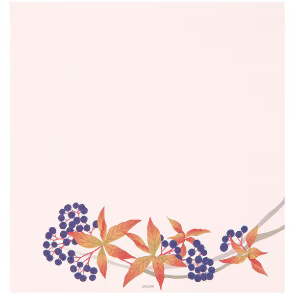 ミドリ デザインフィル DESIGNPHIL 限定 便箋177 4柄入 秋リース柄 87177006 4902805871778（5セット）