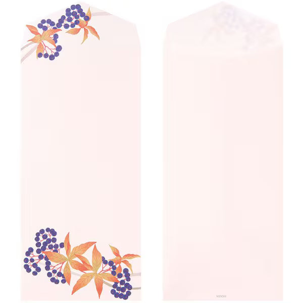 ミドリ デザインフィル DESIGNPHIL 限定 封筒178 4柄入 秋リース柄 87178006 4902805871785（5セット）