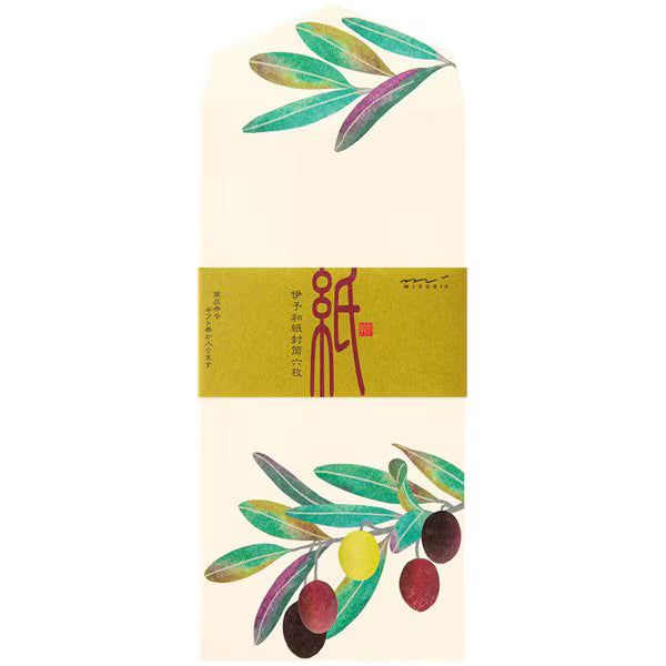 ミドリ デザインフィル DESIGNPHIL 限定 封筒180 箔 オリーブ柄 87180006 4902805871808（5セット）