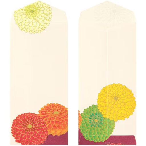 ミドリ デザインフィル DESIGNPHIL 限定 封筒184 シルク ポンポン菊柄 87184006 4902805871846（5セット）