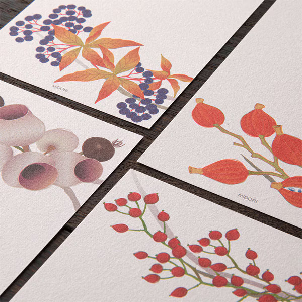 ミドリ デザインフィル DESIGNPHIL 限定 一筆箋591 4柄入 秋リース柄 89591006 4902805895910（5セット）