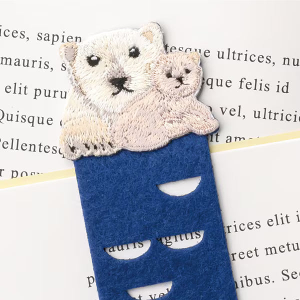 ヒサゴ HISAGO ANIMAL BOOKMARKER 刺繍しおり ホッキョクグマ UTN336（5セット）