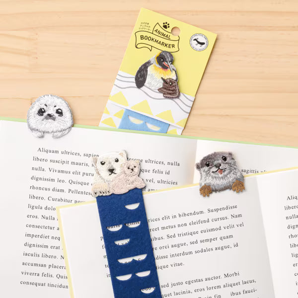 ヒサゴ HISAGO ANIMAL BOOKMARKER 刺繍しおり ホッキョクグマ UTN336（5セット）