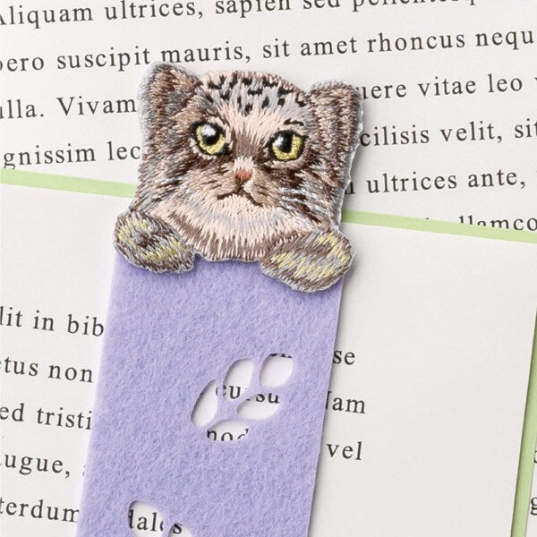 ヒサゴ HISAGO ANIMAL BOOKMARKER 刺繍しおり マヌルネコ UTN342（5セット）