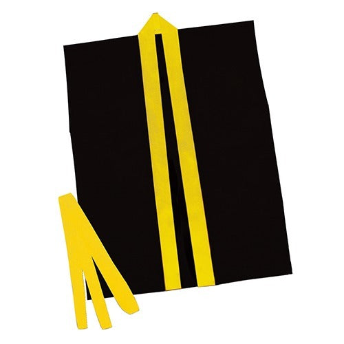 アーテック カラー不織布ハッピ　袖無　黒　襟黄　子供用　Ｓ 4521718032641