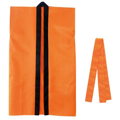 アーテック サテンロングハッピ　橙　Ｌ（ハチマキ付） 4521718032931