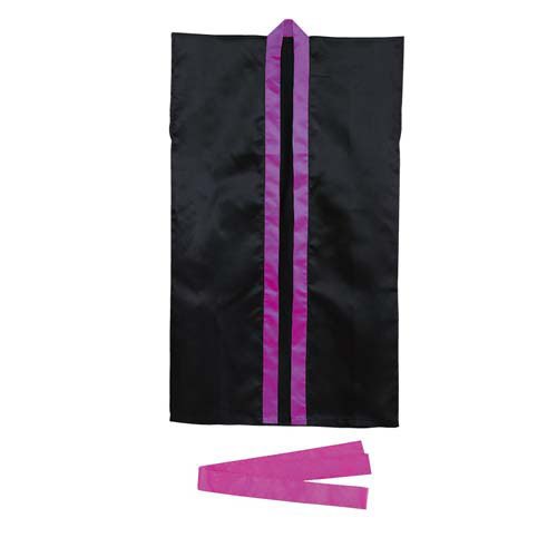 アーテック サテンロングハッピ　黒　襟紫　Ｊ（ハチマキ付） 4521718045641