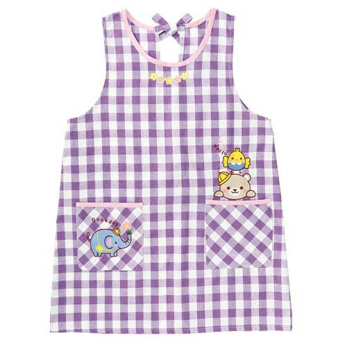 Artec Animal Gingham Check Apron Purple 4521718095370