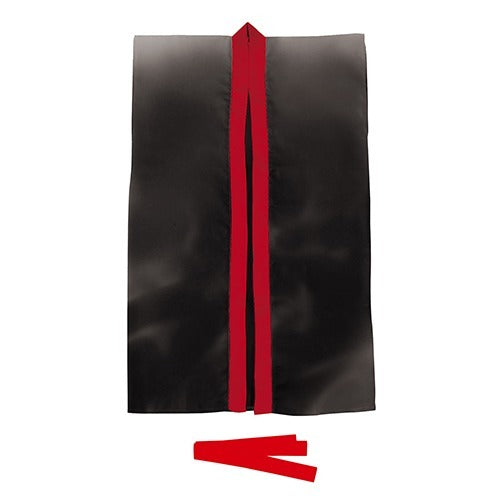 アーテック サテンロングハッピ　黒　襟赤　Ｊ（ハチマキ付） 4521718144276