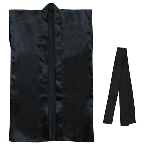 アーテック ソフトサテン　ロングハッピ　黒　Ｌ（ハチマキ付） 4521718144498