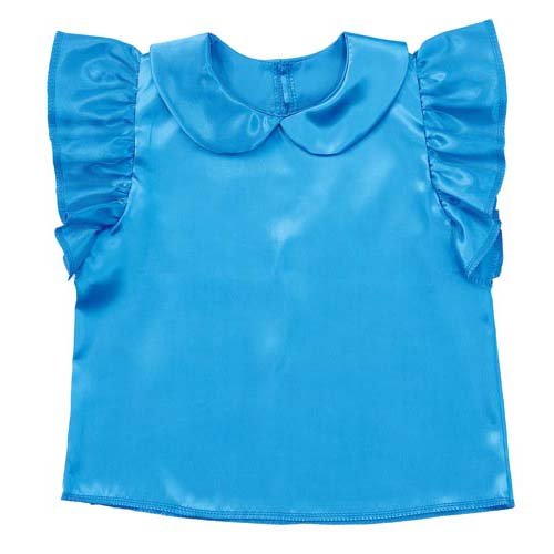 Artec Soft Satin Frilly Shirt with Round Collar Blue 4521718183244