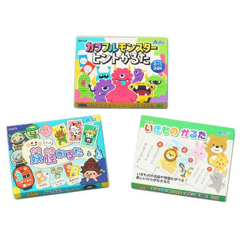 Artec Popular Karuta 3-piece Set Yokai/Creatures/Colorful Monsters 4521718212937