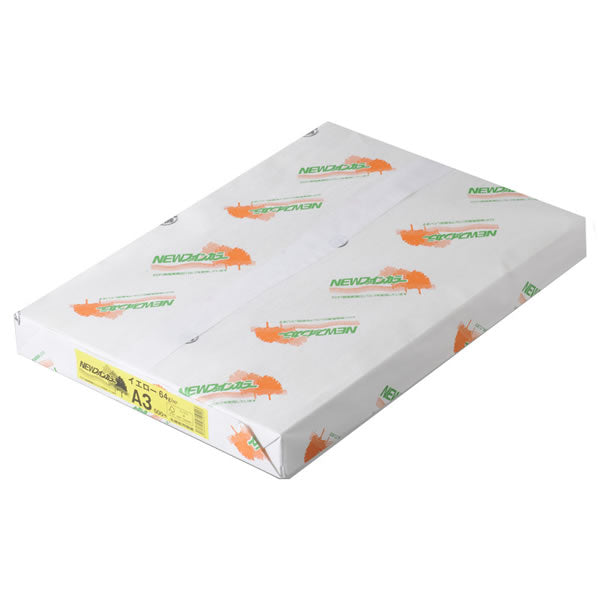 ＮＥＷファインカラー　６４Ｇ　５００マイ A3ｲｴﾛｰ 紀州製紙 4535449319117（10セット）