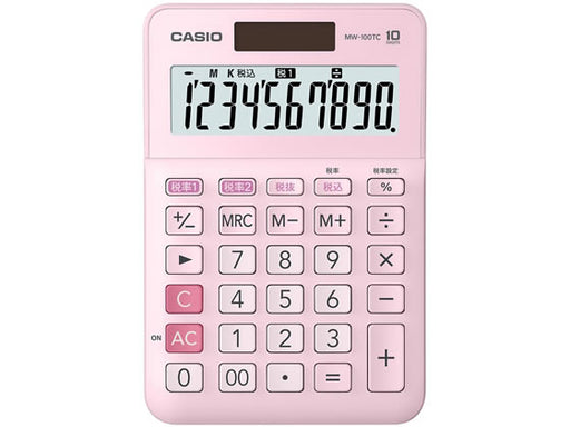 CASIO W税計算対応電卓 MW-100TC-PK カシオ計算機 4549526608384