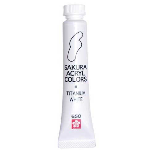 ACW#650 Sakura Crepas Acrylkleur enkele kleur in gelamineerde tube Titaniumwit ACW#650 ACW Sakura Crepas 4901881823008 (5 sets)