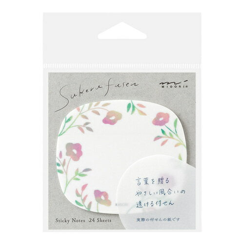 ミドリ 付せん紙透ける花柄ピ 19102006 4902805191029（5セット）