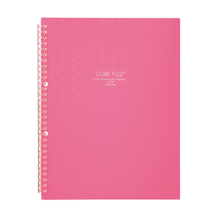N-6482-12 リヒトラブ CUBE FIZZ イージーチェンジ・クリヤーブック A4タテ型 ピンク N-6482-12 リヒトラブ 4903419335403（10セット）