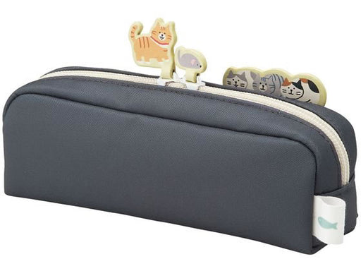 リヒトラブ_にゃんシーン ボックスペンポーチチャコールブラック A-2223-24 /4903419847364