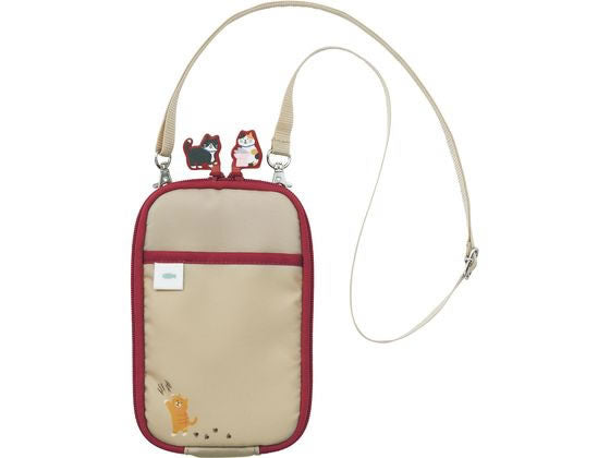 リヒトラブ_にゃんシーン ショルダーポーチビスケットベージュ A-2225-16 /4903419847432（10セット）