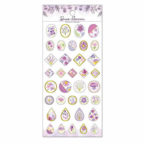 MindWave マインドウェイブ ドロップ　フラワー　シール　８０７１２　ｐｕｒｐｌｅ（10セット）
