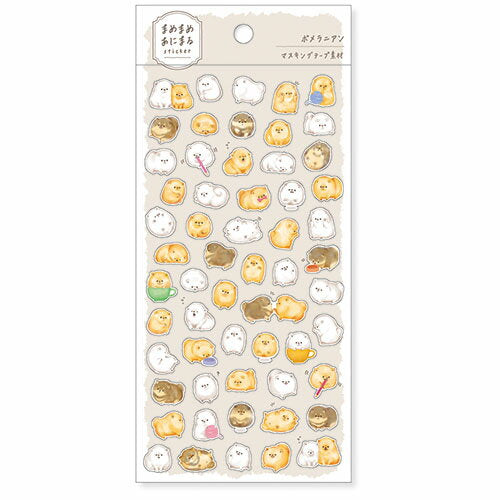 MindWave マインドウェイブ まめまめあにまる　ステッカー　８０９５０　ポメラニアン（10セット）