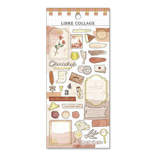 MindWave マインドウェイブ マインドウェイブ 水彩シール LIBRE COLLAGE テラコッタ 80970（10セット）