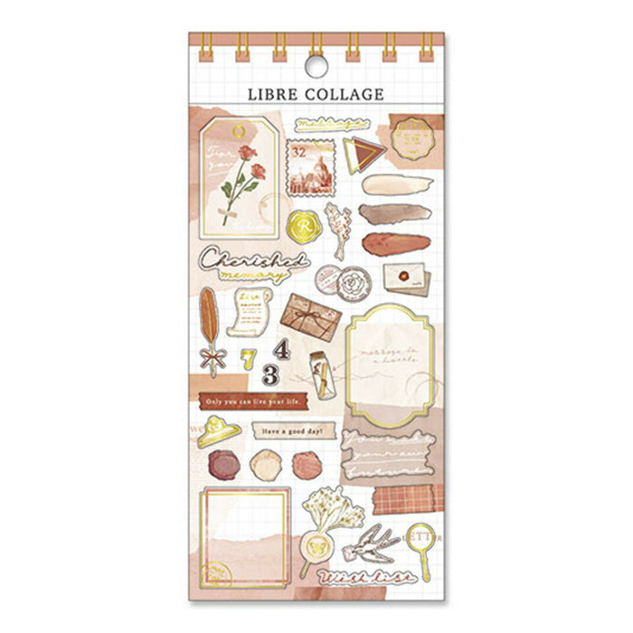 MindWave マインドウェイブ マインドウェイブ 水彩シール LIBRE COLLAGE テラコッタ 80970（10セット）